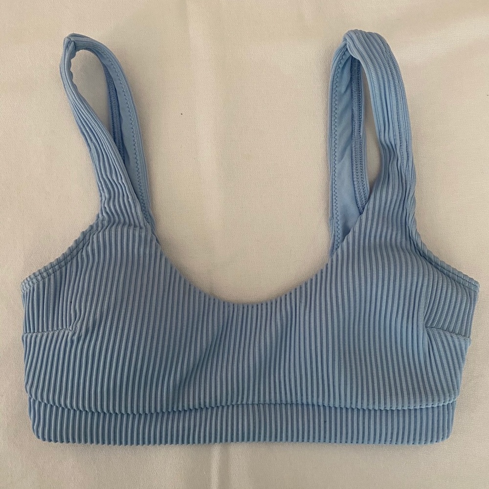 HOLLISTER BABY BLUE RIBBED SWIM SUIT!